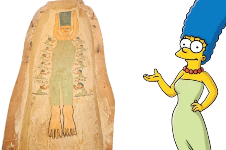 Marge Simpsonová na egyptském sarkofágu